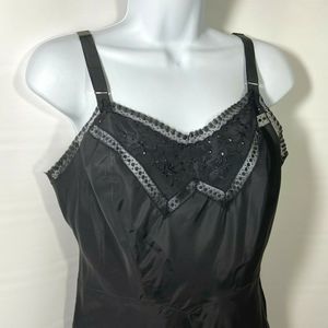 VTG Barbizon Tafredda Slip Accordion Pleated Hem Side Zipper Lace Sz 14 Miss